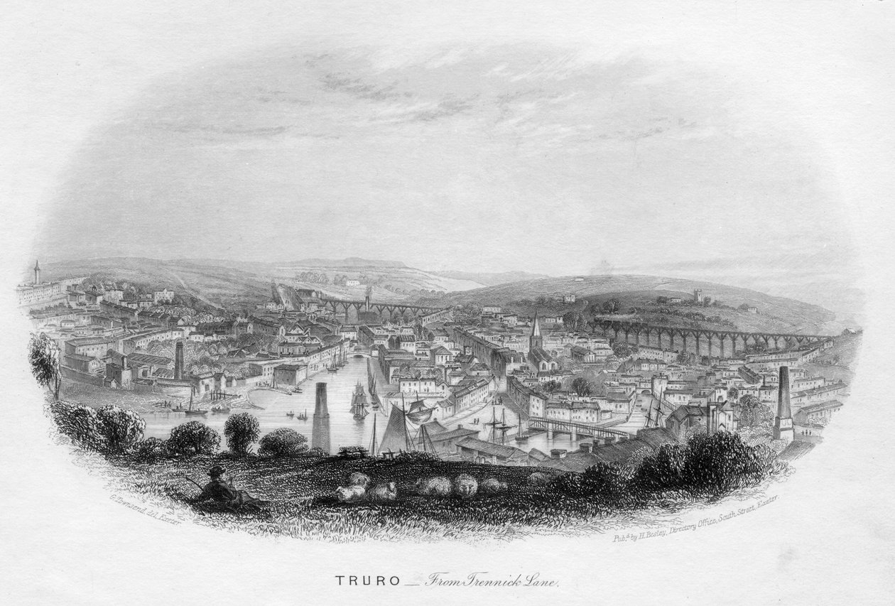 Truro，来自Trennick Lane，1860年 作者 不明