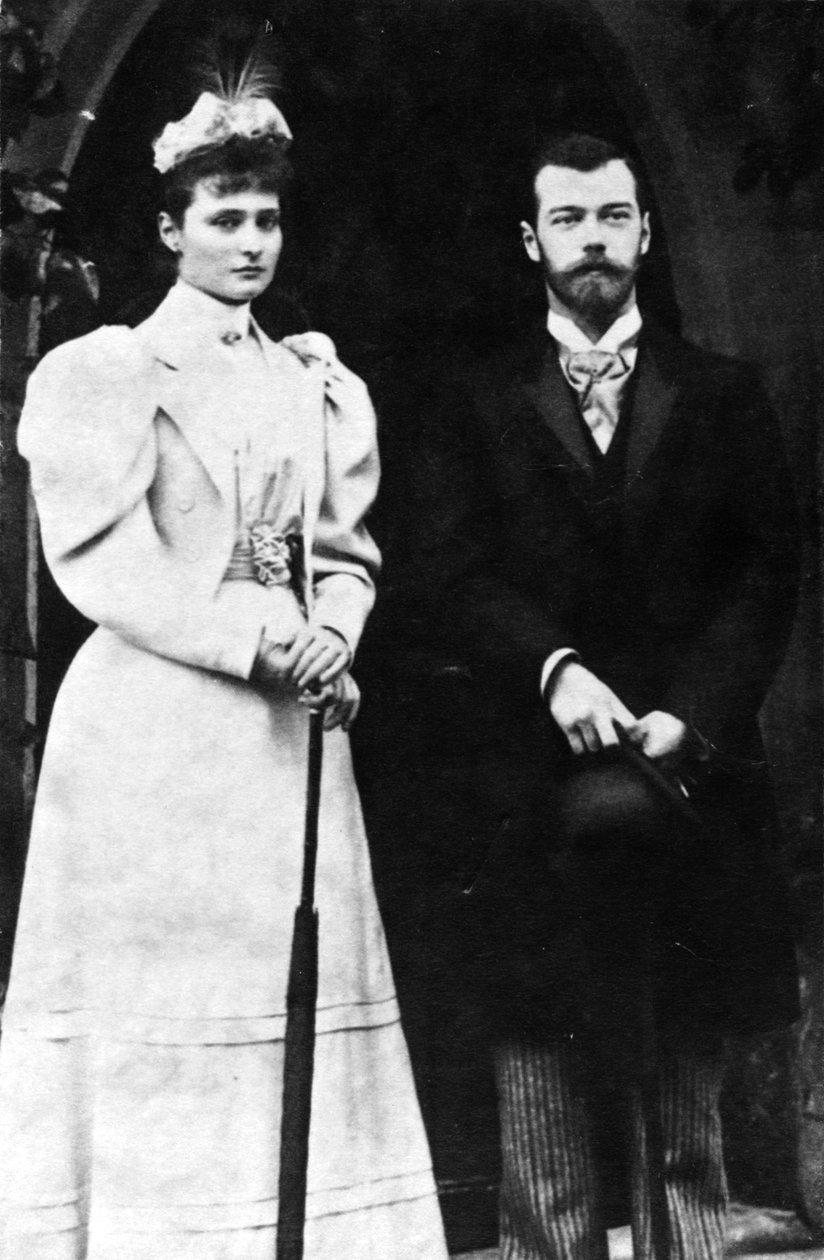 俄罗斯的沙皇亚历山大·费奥多罗夫娜（Tsarina Alexandra Feodorovna）和沙皇尼古拉斯二世（c1900）。 作者 不明