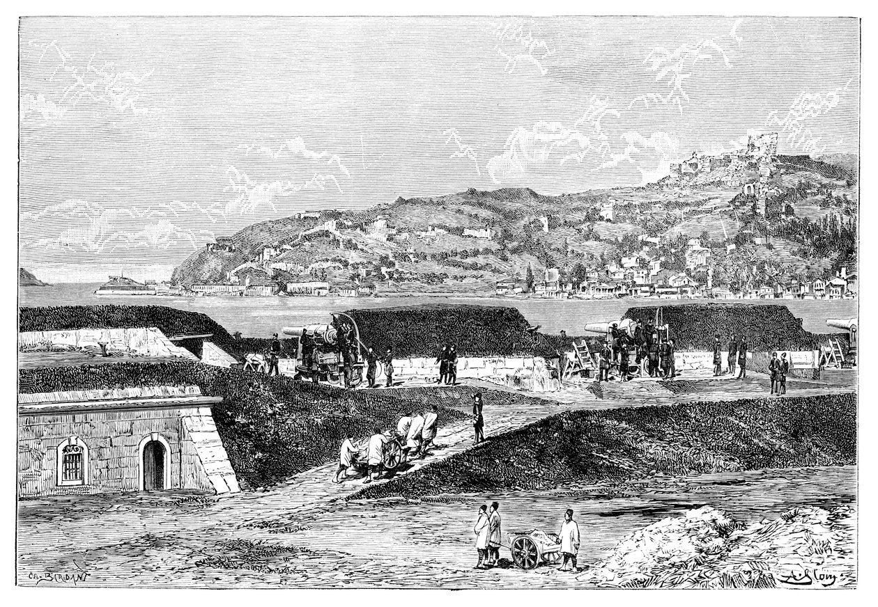 土耳其炮台和土耳其黑海博斯普鲁斯海峡的入口，1895年 作者 不明