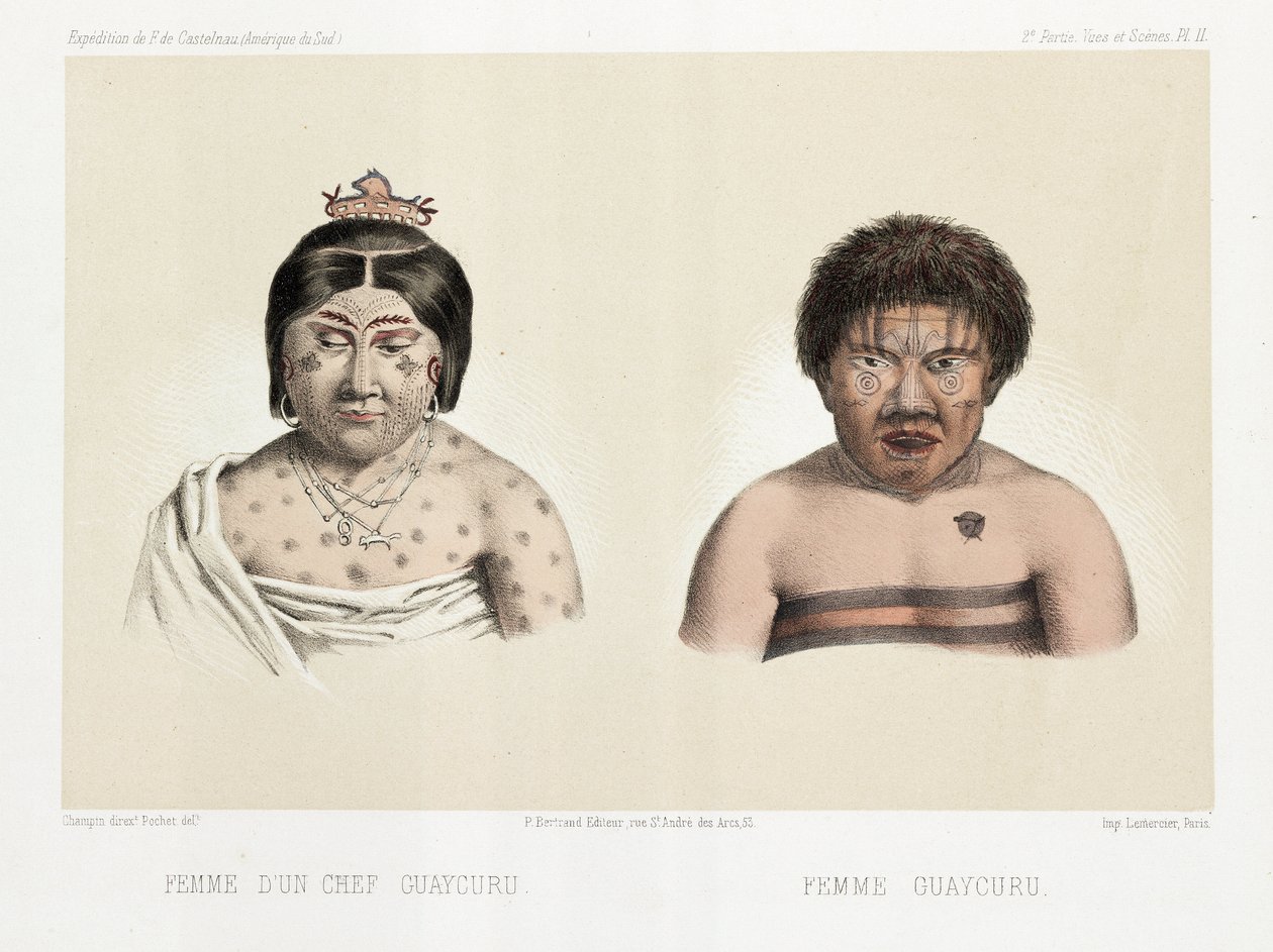 两名瓜伊库鲁妇女，南美洲，c 1843-1847 作者 不明
