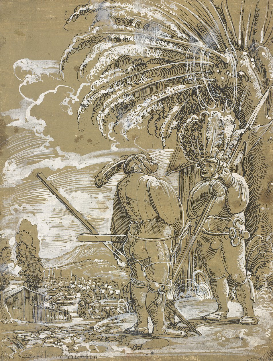 两个Landsknechts，c。 1520 作者 不明