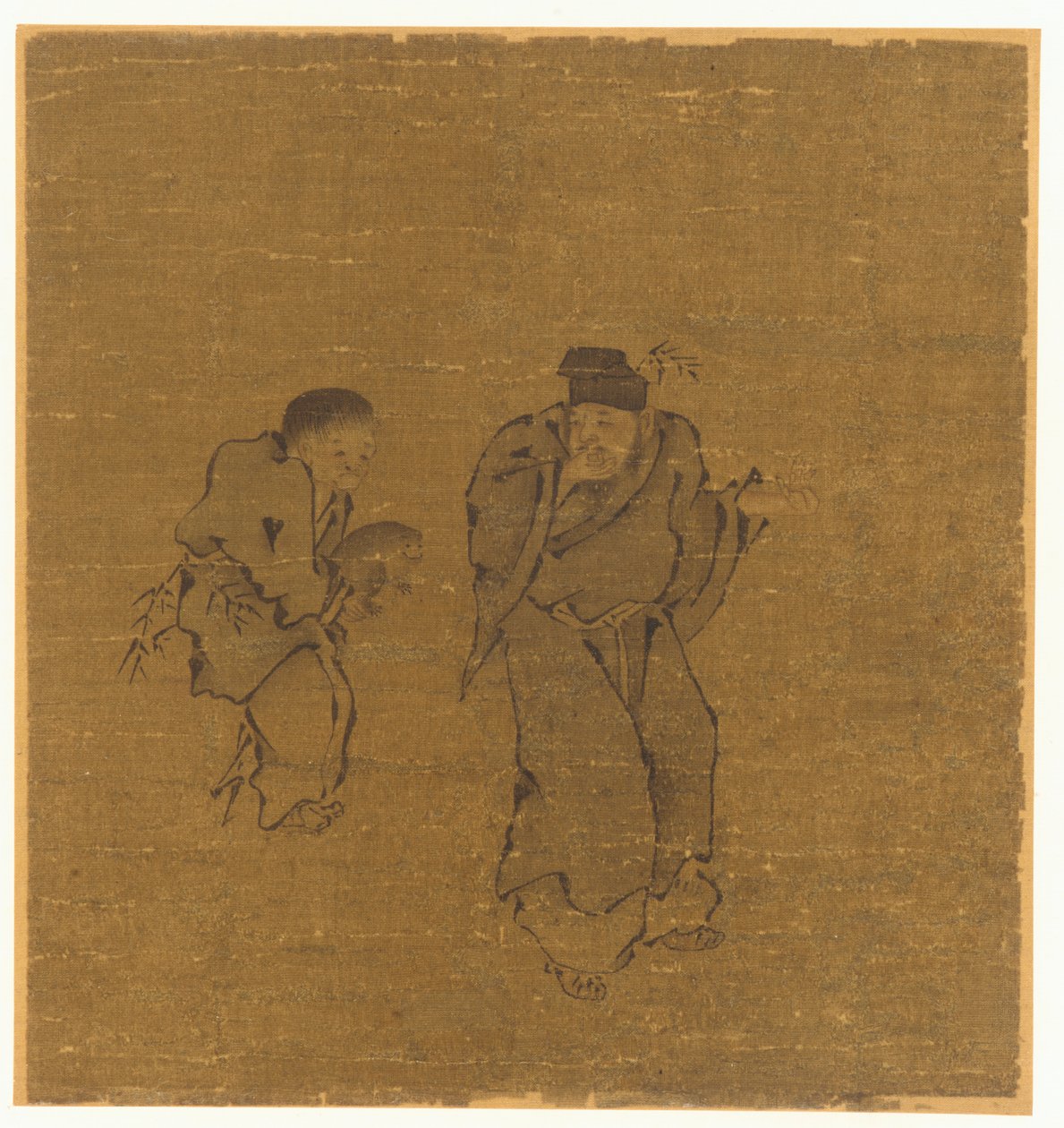蟾蜍的两个男性形象，明或清代，17世纪。 作者 不明