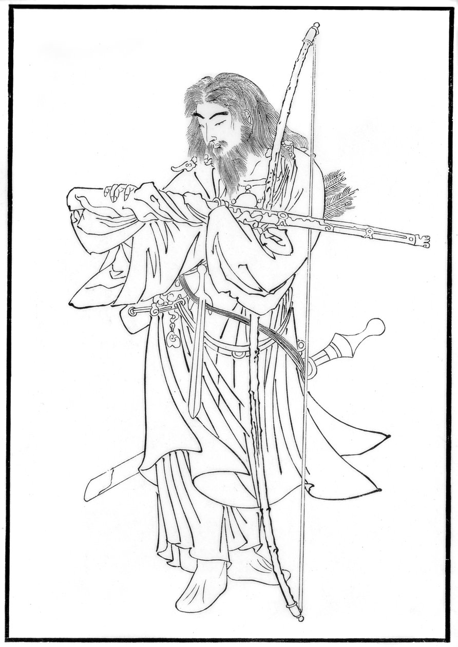 日本古代英雄Umashi Mate，19世纪，1886年 作者 不明
