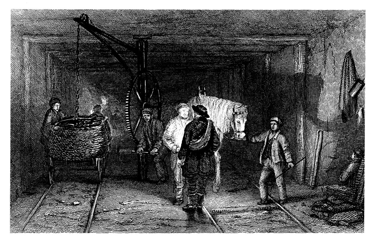 1860年一个煤矿的地下场景 作者 不明