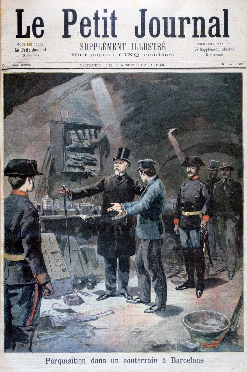 地下寻找无政府主义者，巴塞罗那，1894年 作者 不明