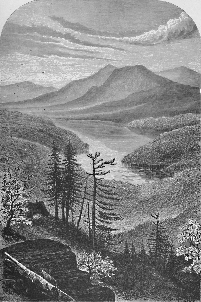 上Ausable湖，c1870，1883年 作者 不明