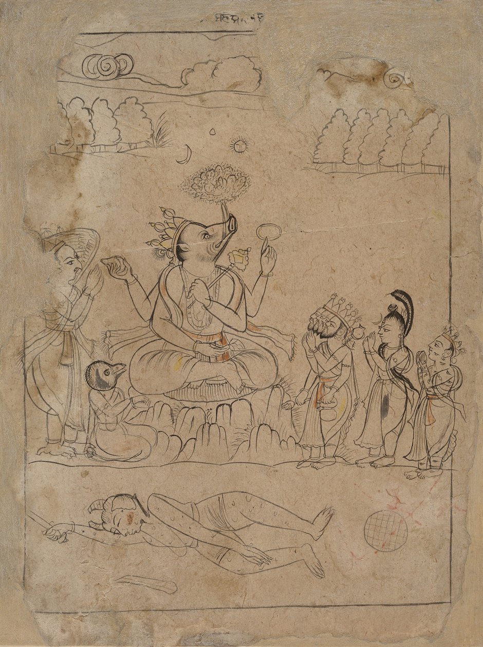 Varaha Triumphant，18世纪末。 作者 不明