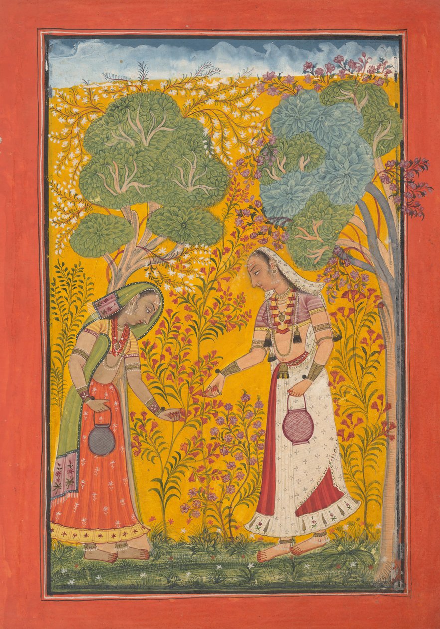 Vasanti Ragini，《 Ragamala系列音乐模式花环》中的Page，ca。 1710。 作者 不明