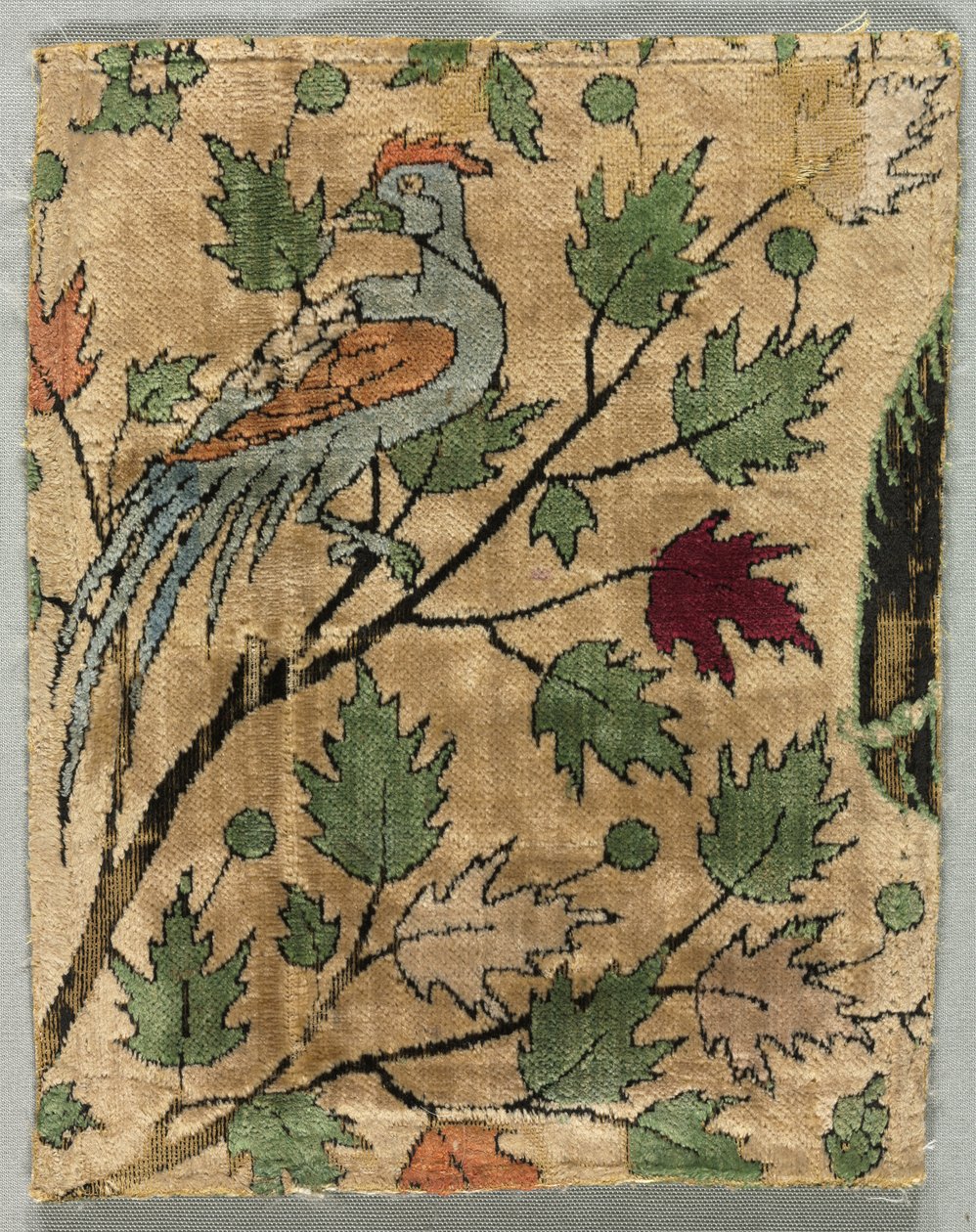 天鹅绒碎片，胡斯劳看到希林洗澡，1550-99。 作者 不明