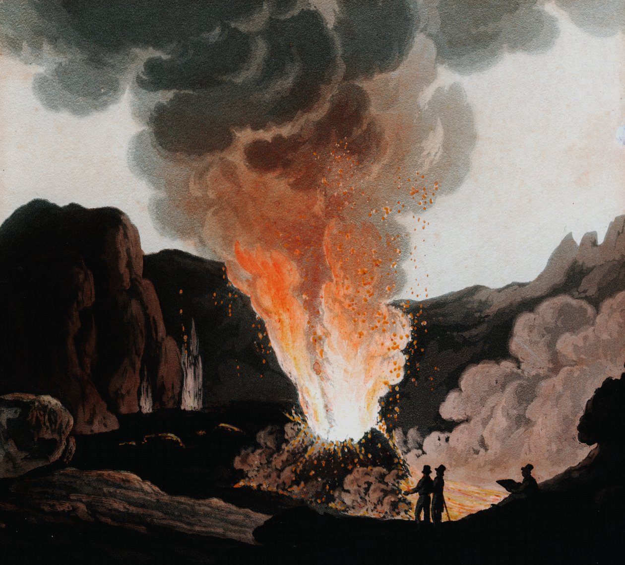 维苏威火山爆发，意大利，c1815年 作者 不明