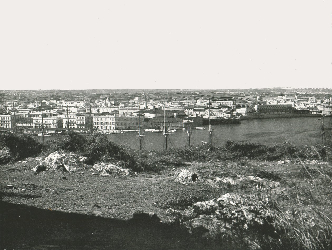 横跨海湾的景色，古巴哈瓦那，1895年。 作者 不明