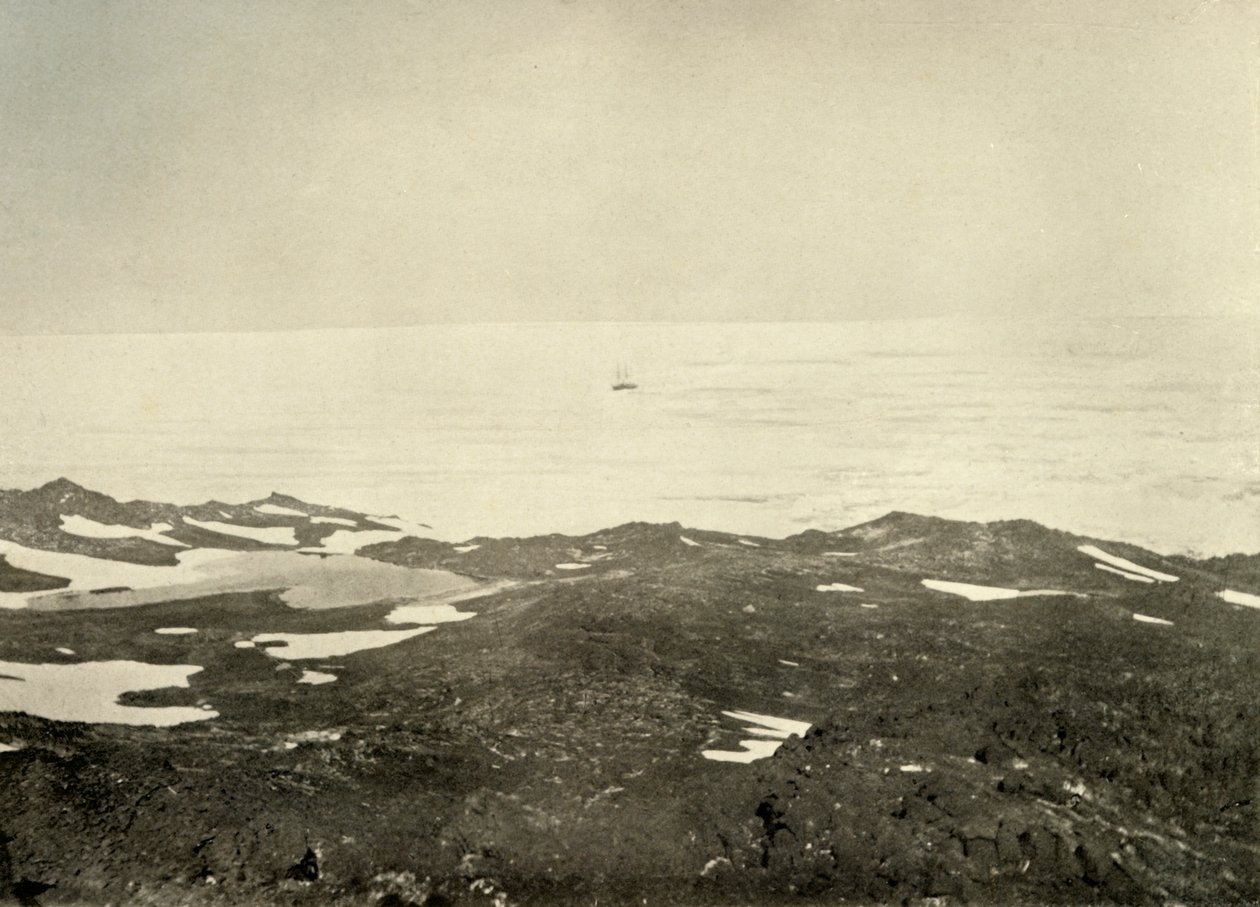 高山丘上的风景...散装船，1909年，c。 作者 不明