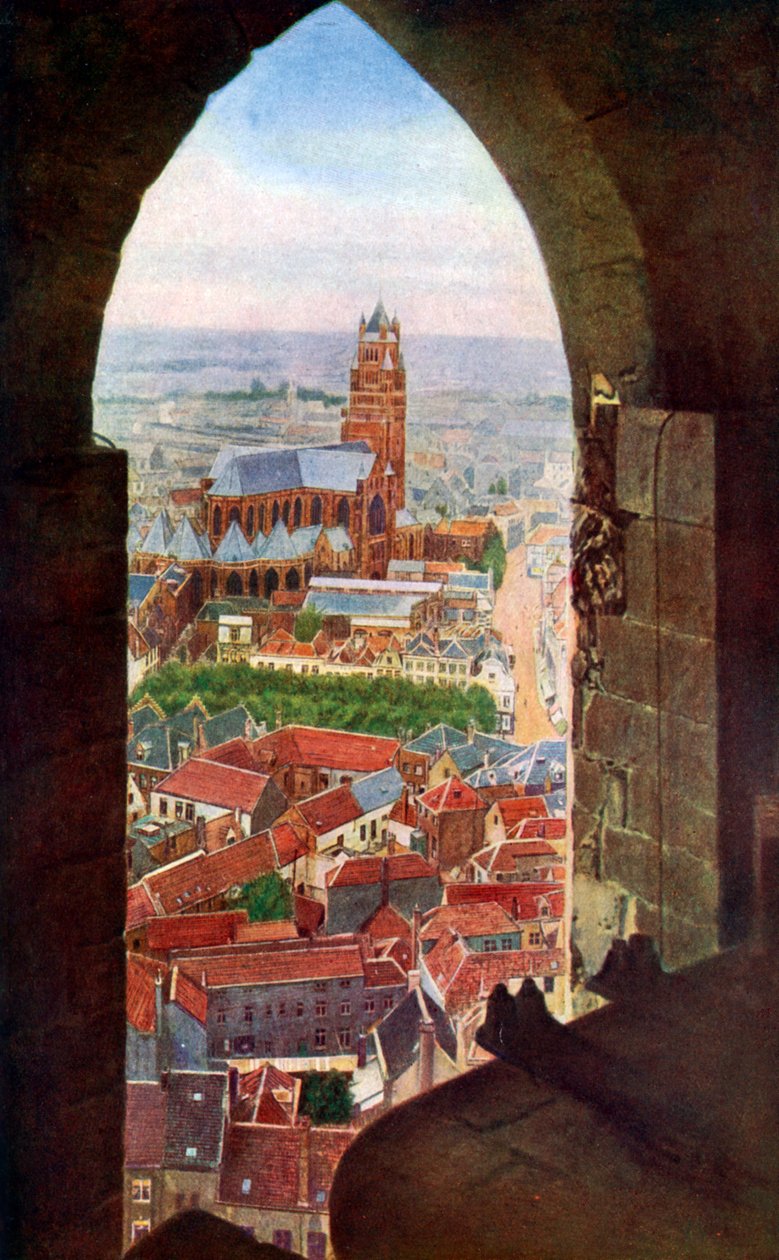 比利时布鲁日钟楼的风景，摄于1924年 作者 不明