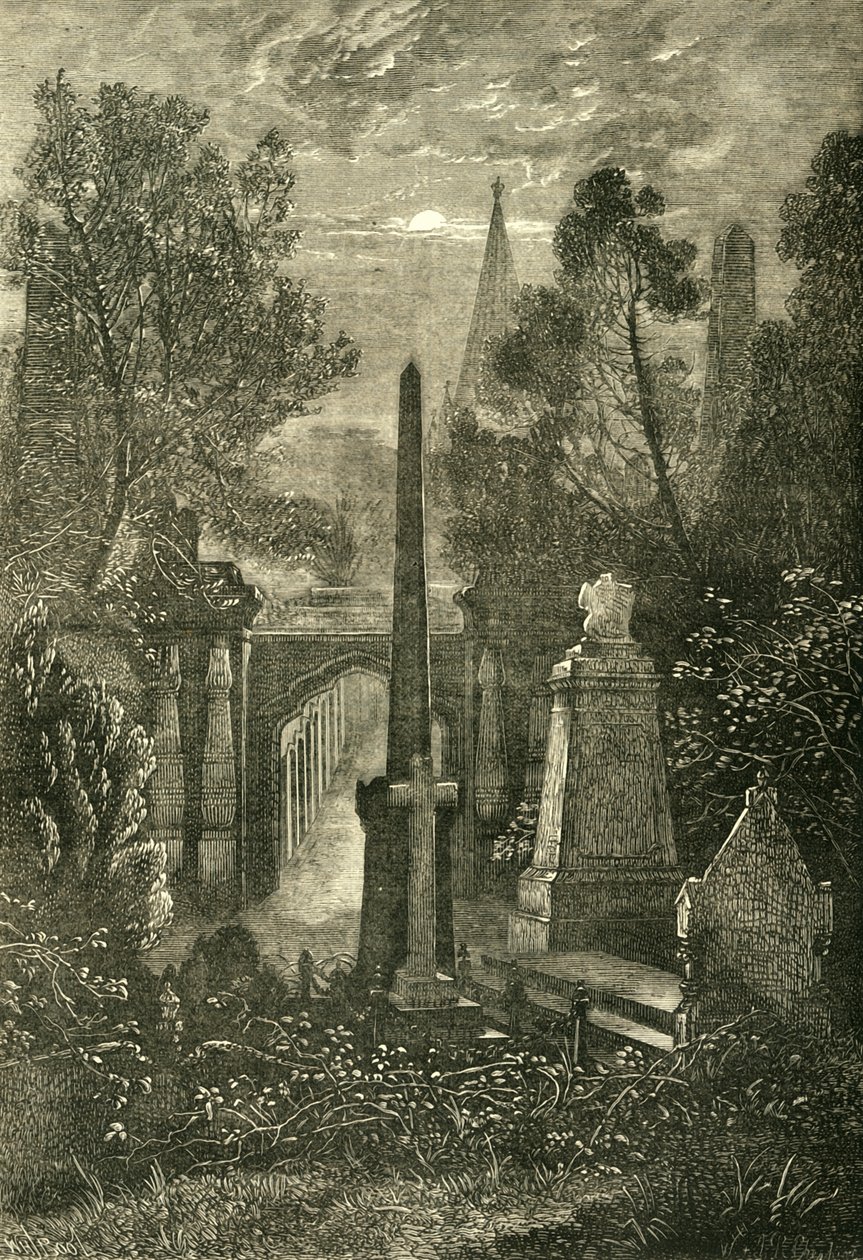 查看在海格特公墓，c1876。 作者 不明