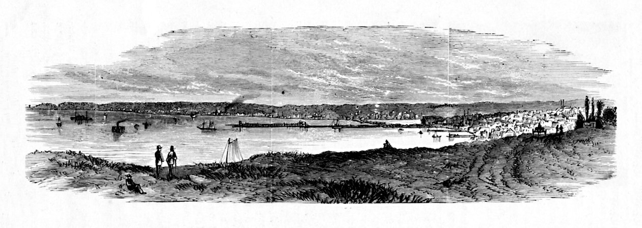 密歇根湖密尔沃基湾景观，1883年 作者 不明