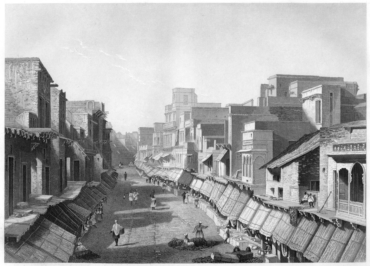 主要街道视图，阿格拉，c1860 作者 不明