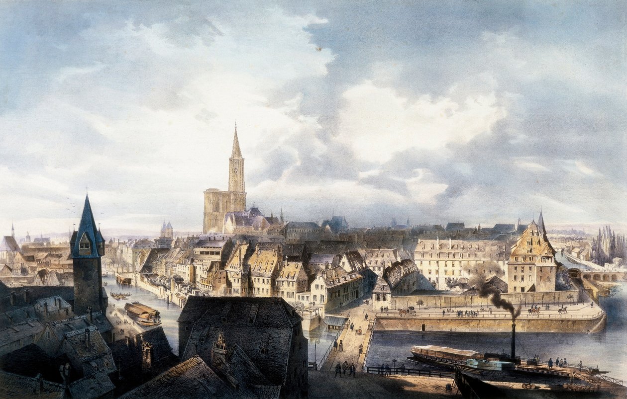 View of Strasbourg (France) from the Saint Guillaume tower. Lithograph in colors. 作者 不明