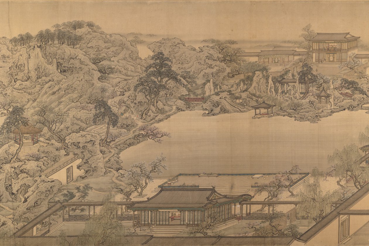 18世纪的花园别墅景观。 作者 不明