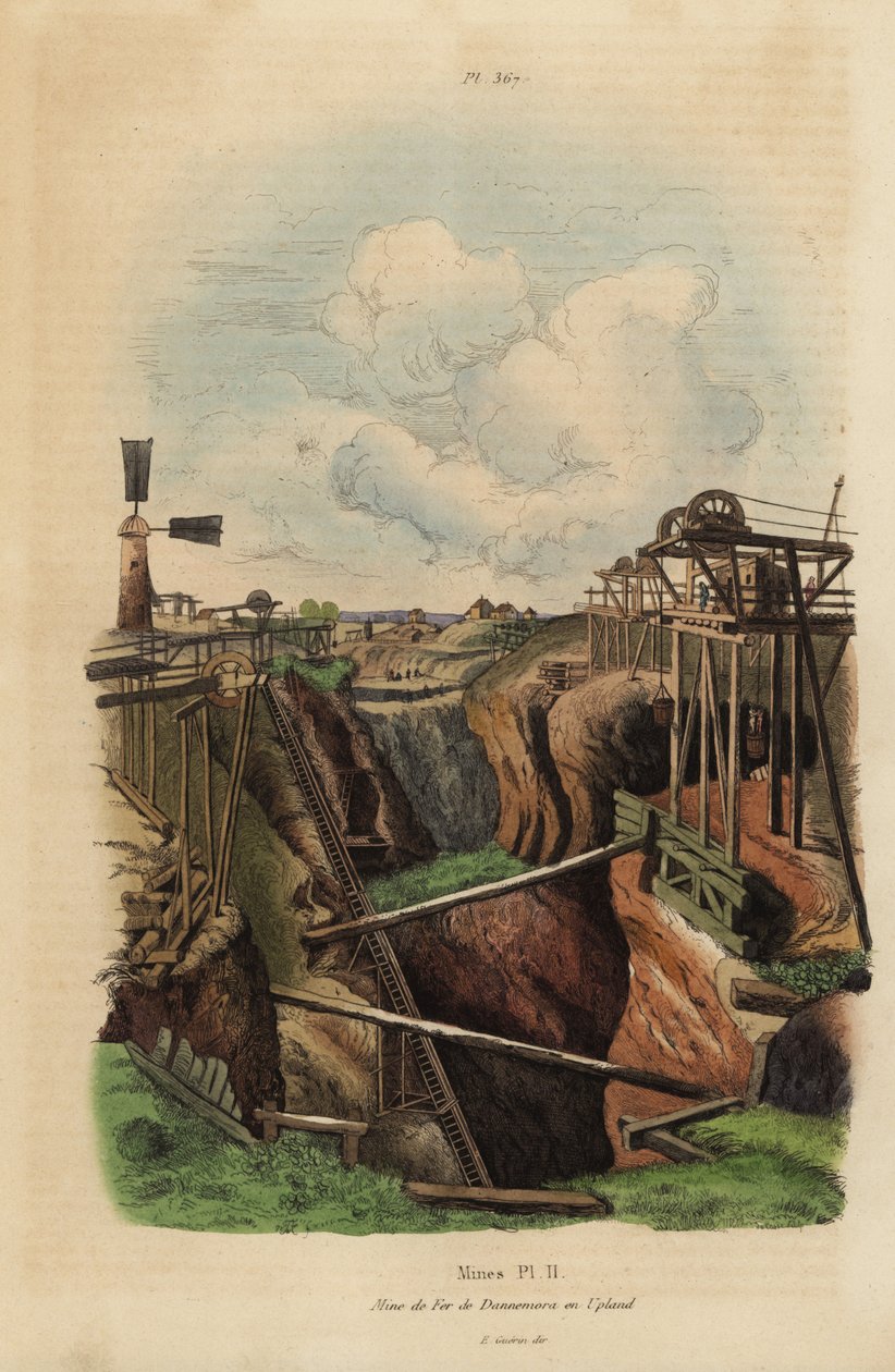 View of an 18th century iron mine at Dannemora, Upland, Sweden 作者 不明