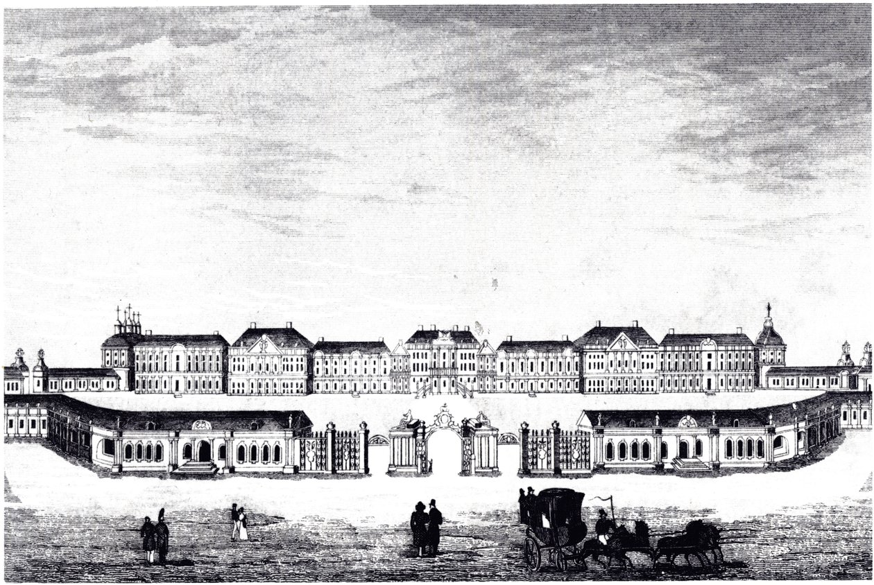 凯瑟琳宫的视图在Tsarskoye Selo，c。 1840年 作者 不明