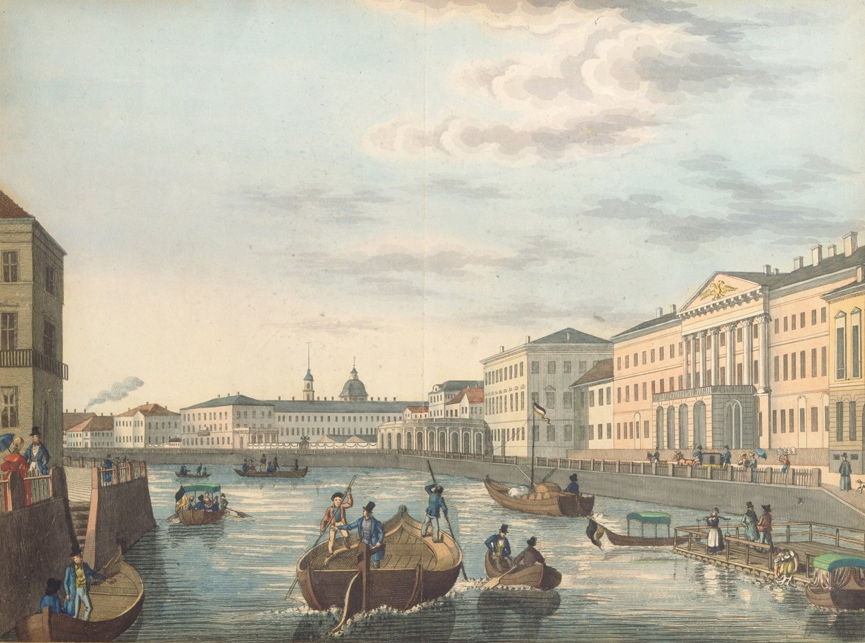 1820年代在圣彼得堡的丰坦卡河景观 作者 不明