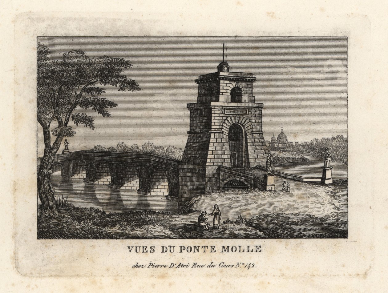 Milvian Bridge 的看法，Ponte Molle，罗马 作者 不明