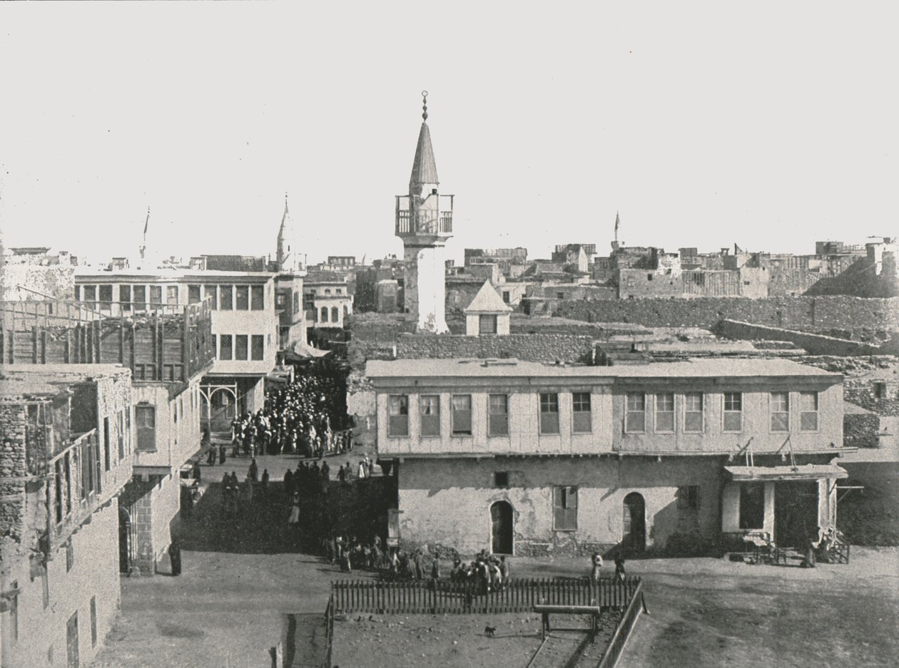 1895年，埃及苏伊士，旧城的景色。 作者 不明