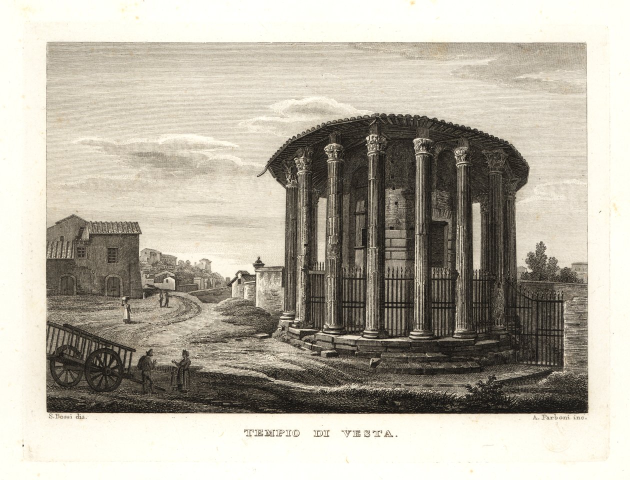 View of the Temple of Vesta, Tempio di Vesta, Rome 作者 不明