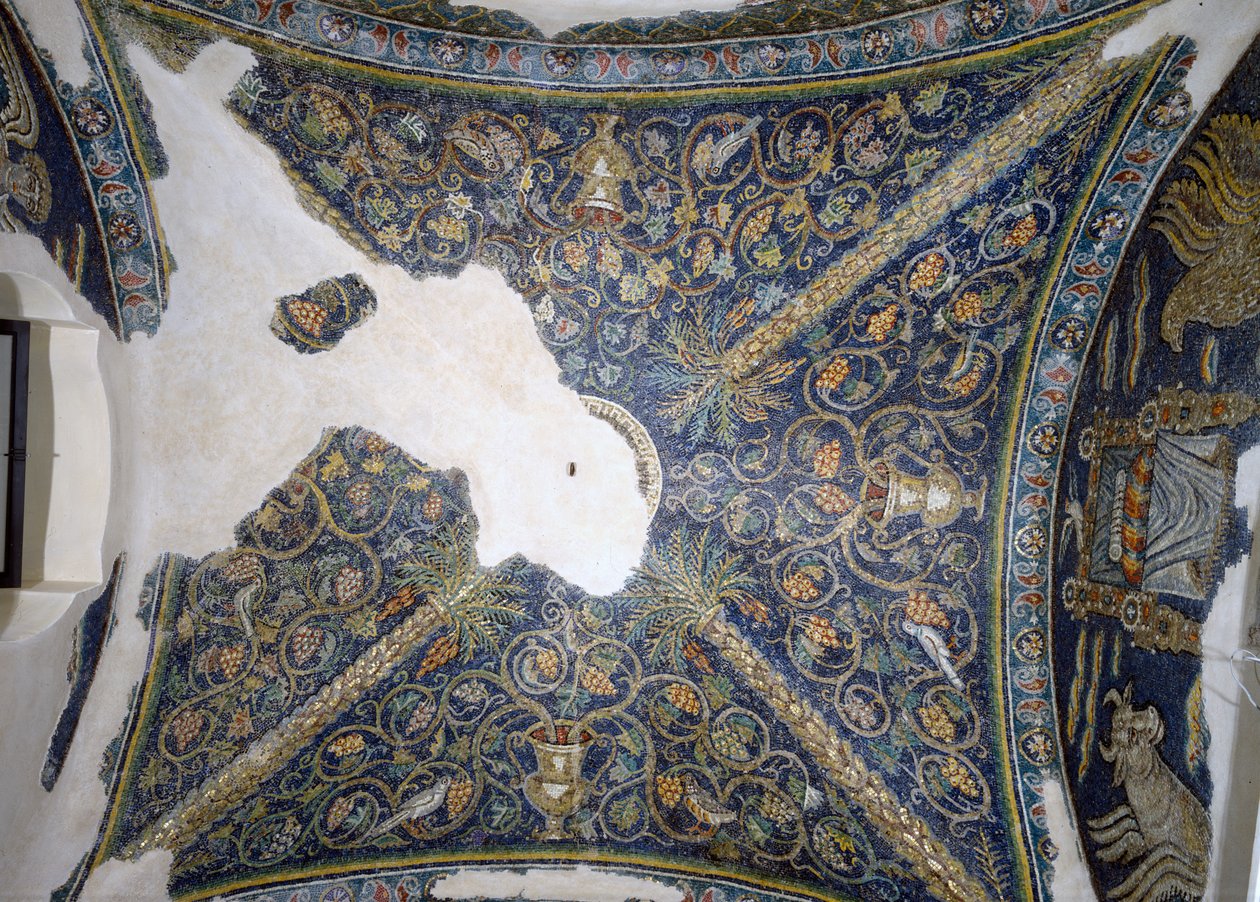 View of the vaulted ceiling, from the Cappella di Santa Matrona (fresco) 作者 不明