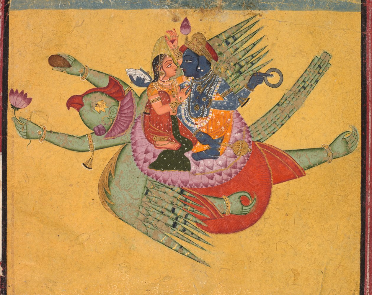 Vishnu和Lakshmi在鹰报上，c。 1750年。 作者 不明