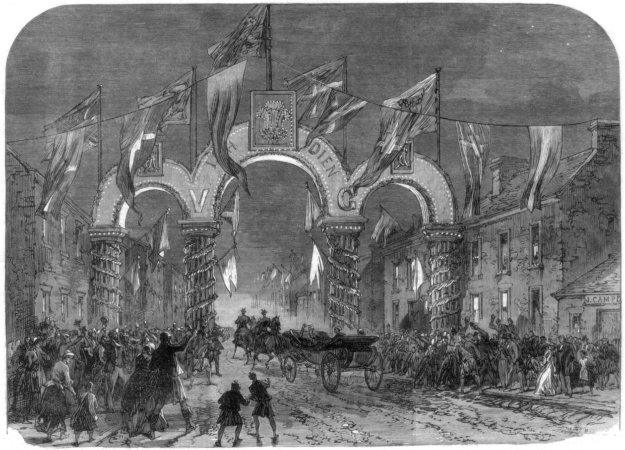 1866年，威尔士亲王和公主访问苏格兰邓罗宾城堡 作者 不明
