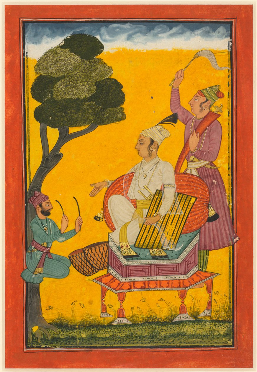 Vivaca Ragaputra，Ragamala系列的叶子，c。 1700-1720年代。 作者 不明
