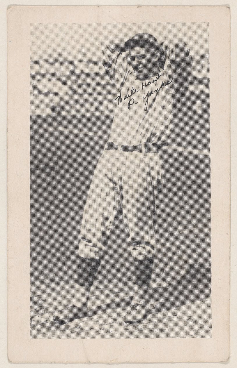 Waite Hoyt, P. Yanks，来自棒球条卡W575-2，约1921-22。 作者 不明