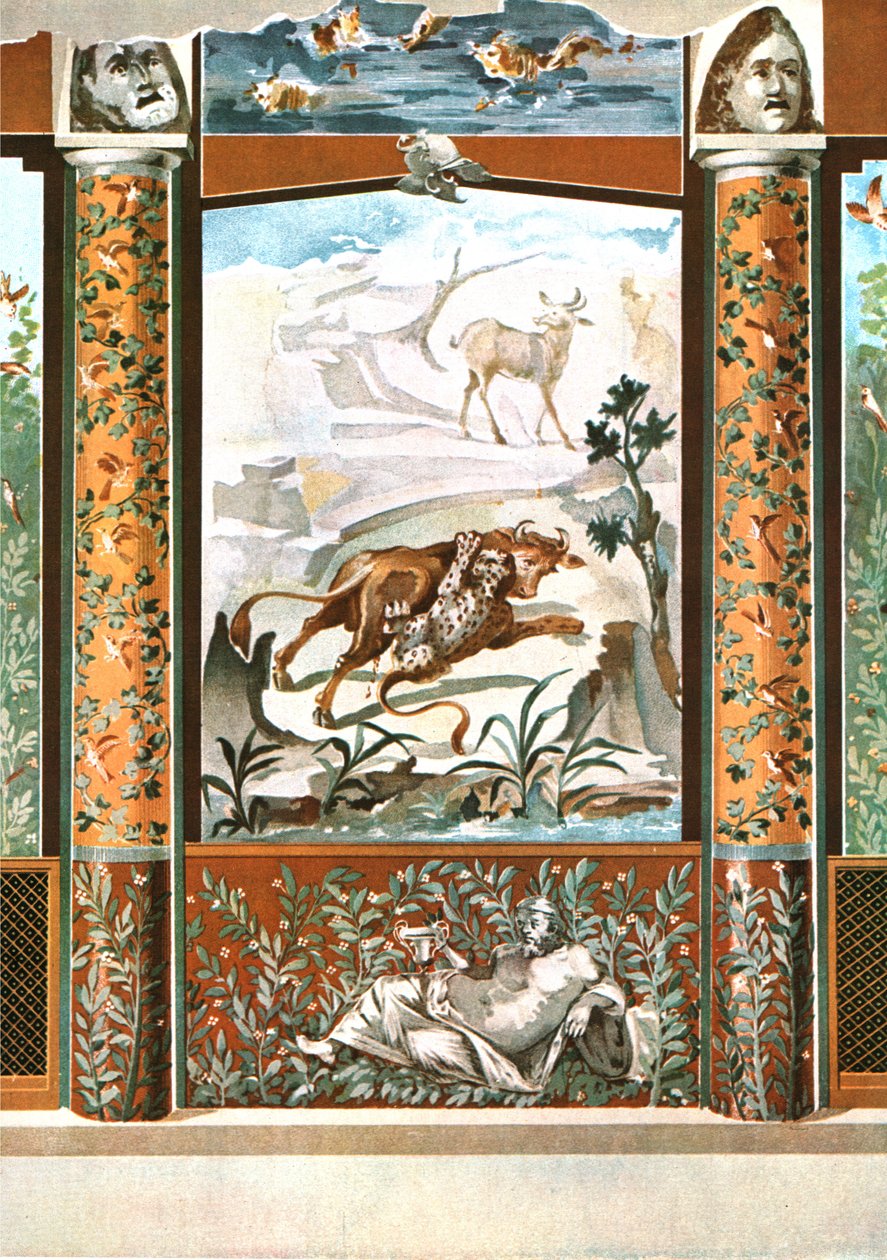 墙壁装饰，意大利庞贝城，1928年。 作者 不明