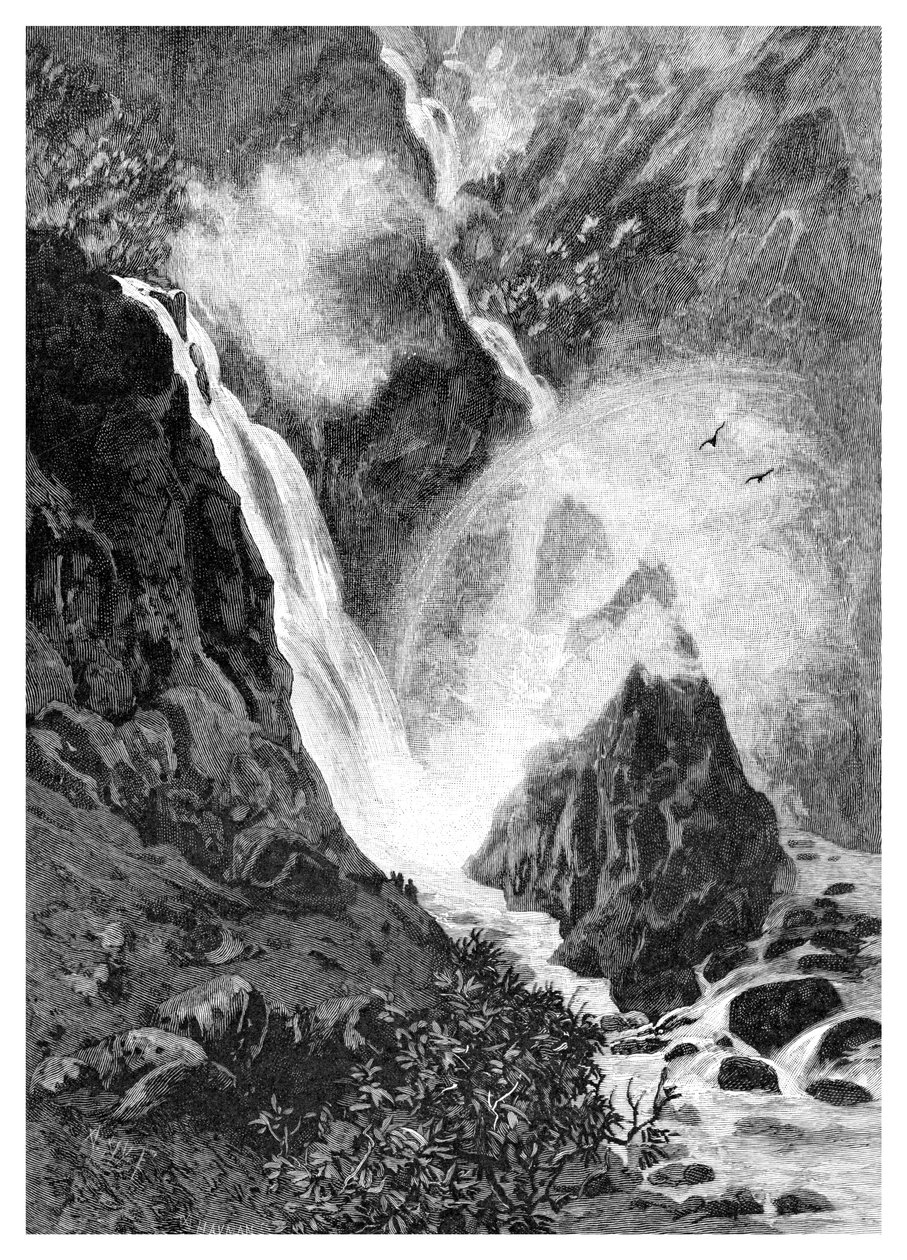Wallamumbi Falls，澳大利亚新南威尔士州，1886年 作者 不明