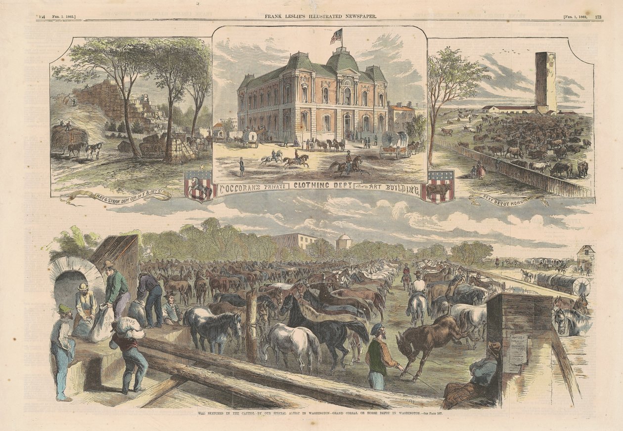 首都的战争素描，1862年。 作者 不明