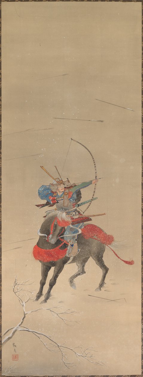战士登上一匹马，1700-1800年代。 作者 不明