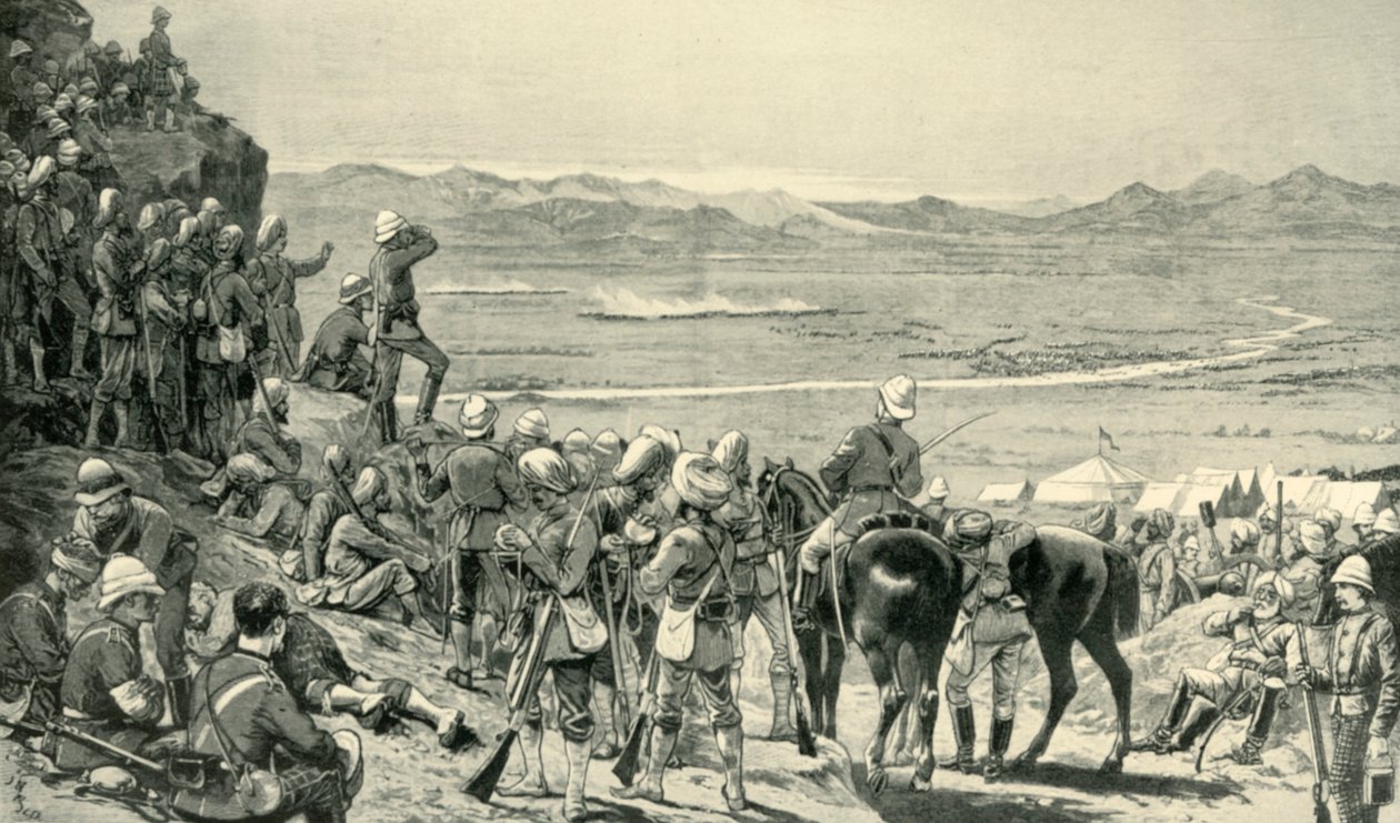 1880年9月1日，观看巴布·瓦利山（Bab Wali Mountain）上的阿富汗军队溃败，1901年。 作者 不明