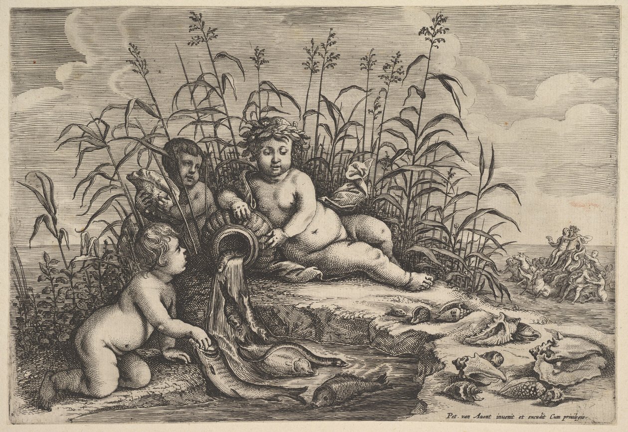 源自四要素的水，始于雅芳，1647年。 作者 不明