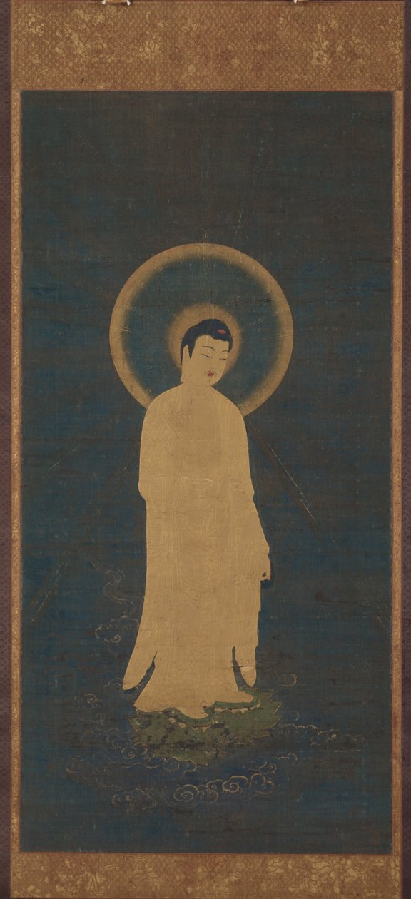 阿米达佛（Amida Buddha Raigo）的欢迎血统，约12701333。 作者 不明
