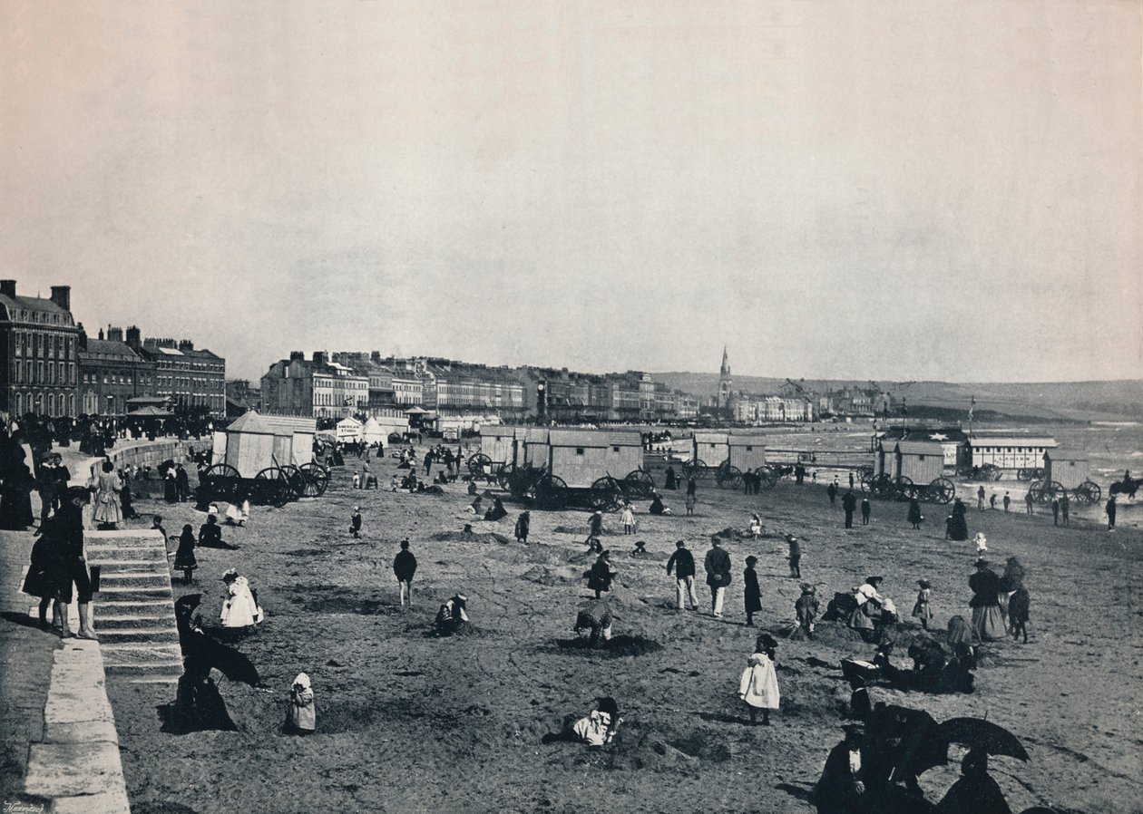 韦茅斯-城镇和海滩全景，1895年 作者 不明