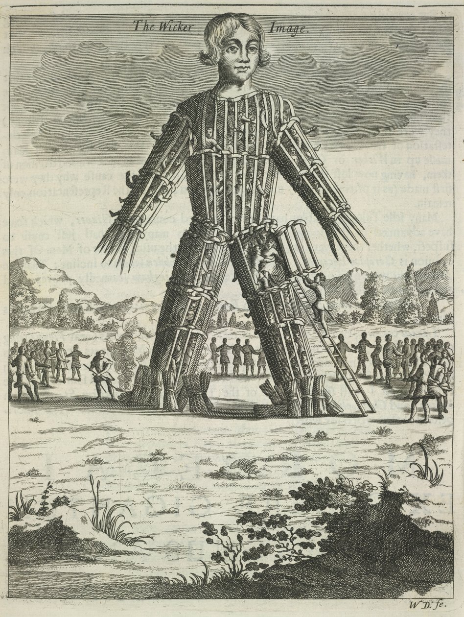柳条人，来自不列颠尼亚·安提瓜·插画，艾利特·萨姆斯，1676年 作者 不明