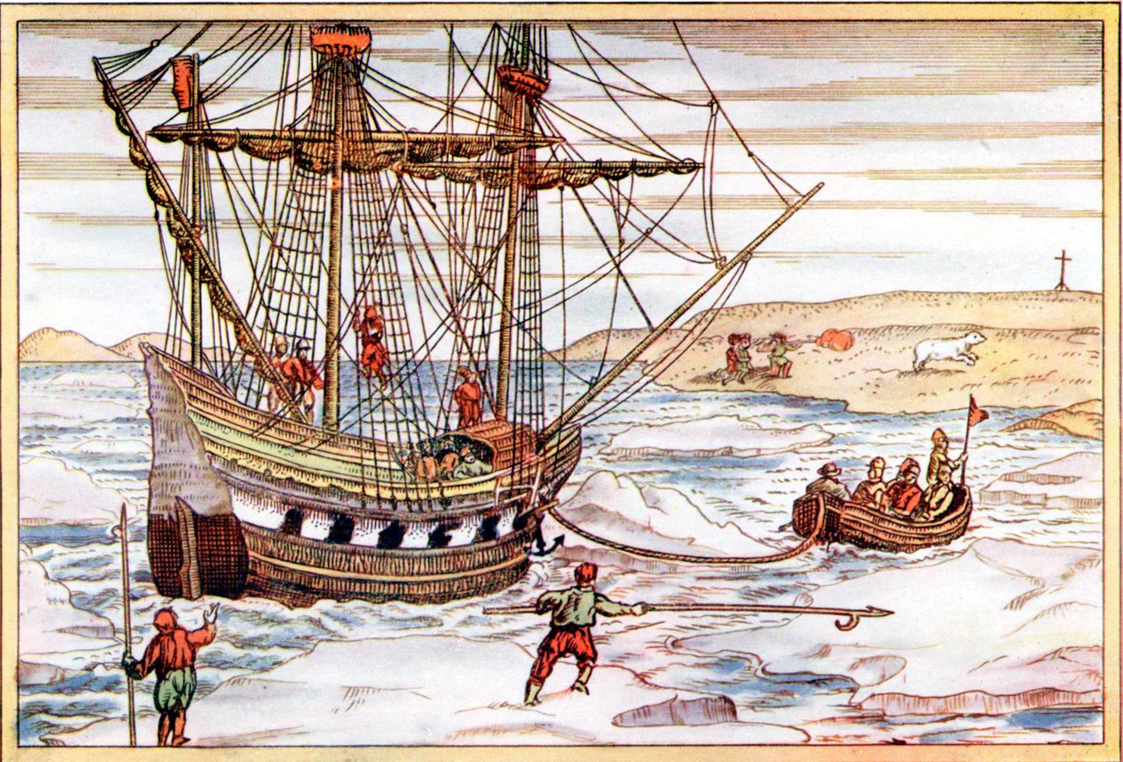 1594-1597年，威廉·巴伦特（Willem Barents）在北极冰层中航行 作者 不明