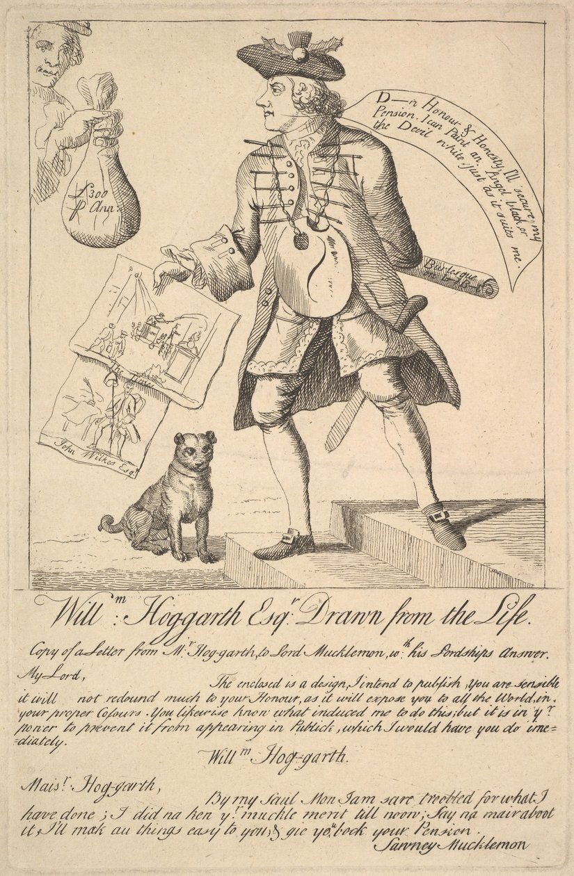 威廉·霍格·加思（William Hog-garth Esq）从生活中汲取灵感，1763年。 作者 不明