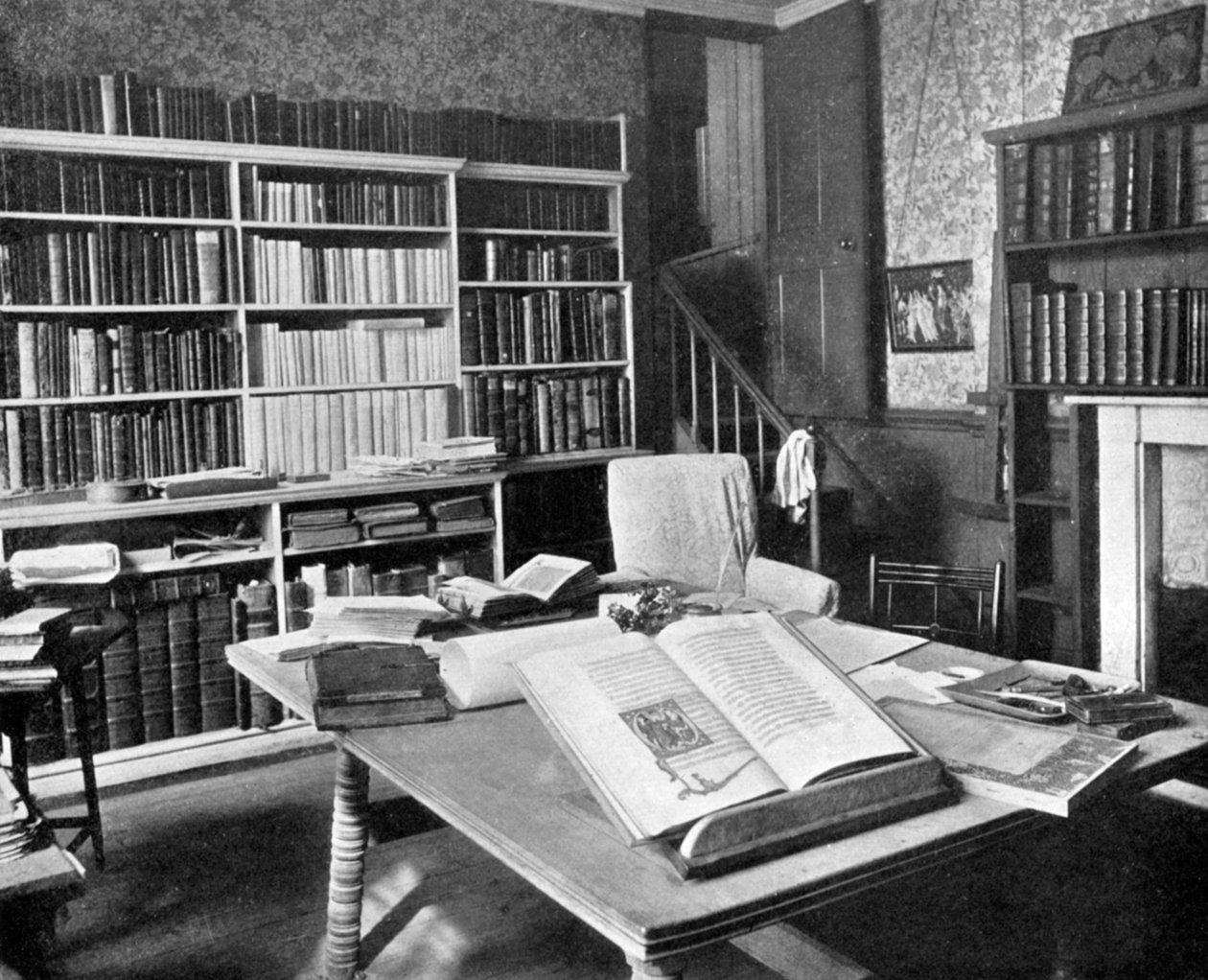 威廉·莫里斯（William Morriss）研究，凯姆斯科特庄园，牛津郡凯姆斯科特，1901年 作者 不明