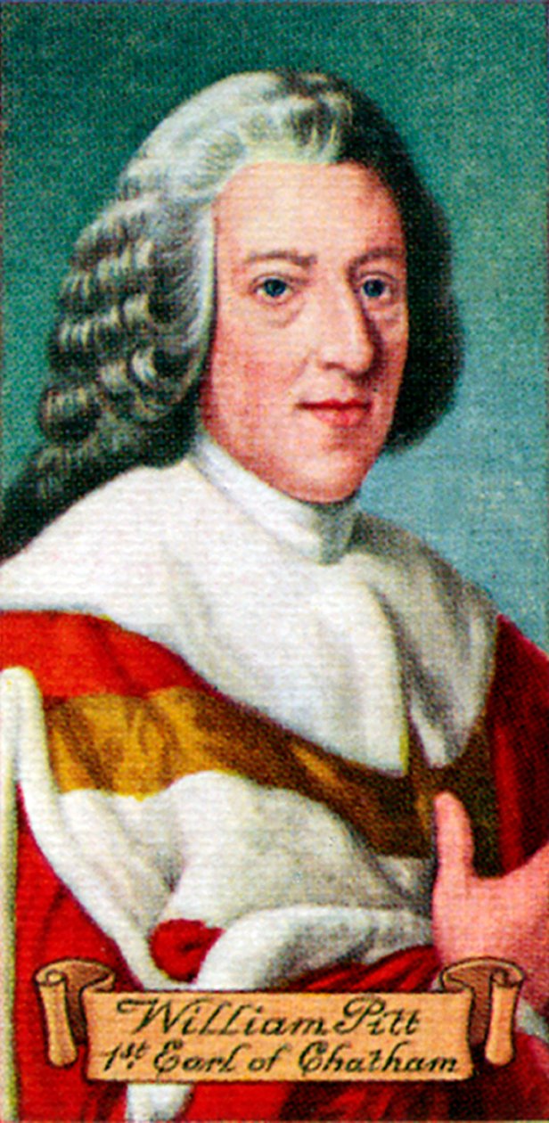 查塔姆第一伯爵威廉·皮特（William Pitt），摘自一系列香烟卡，1935年 作者 不明