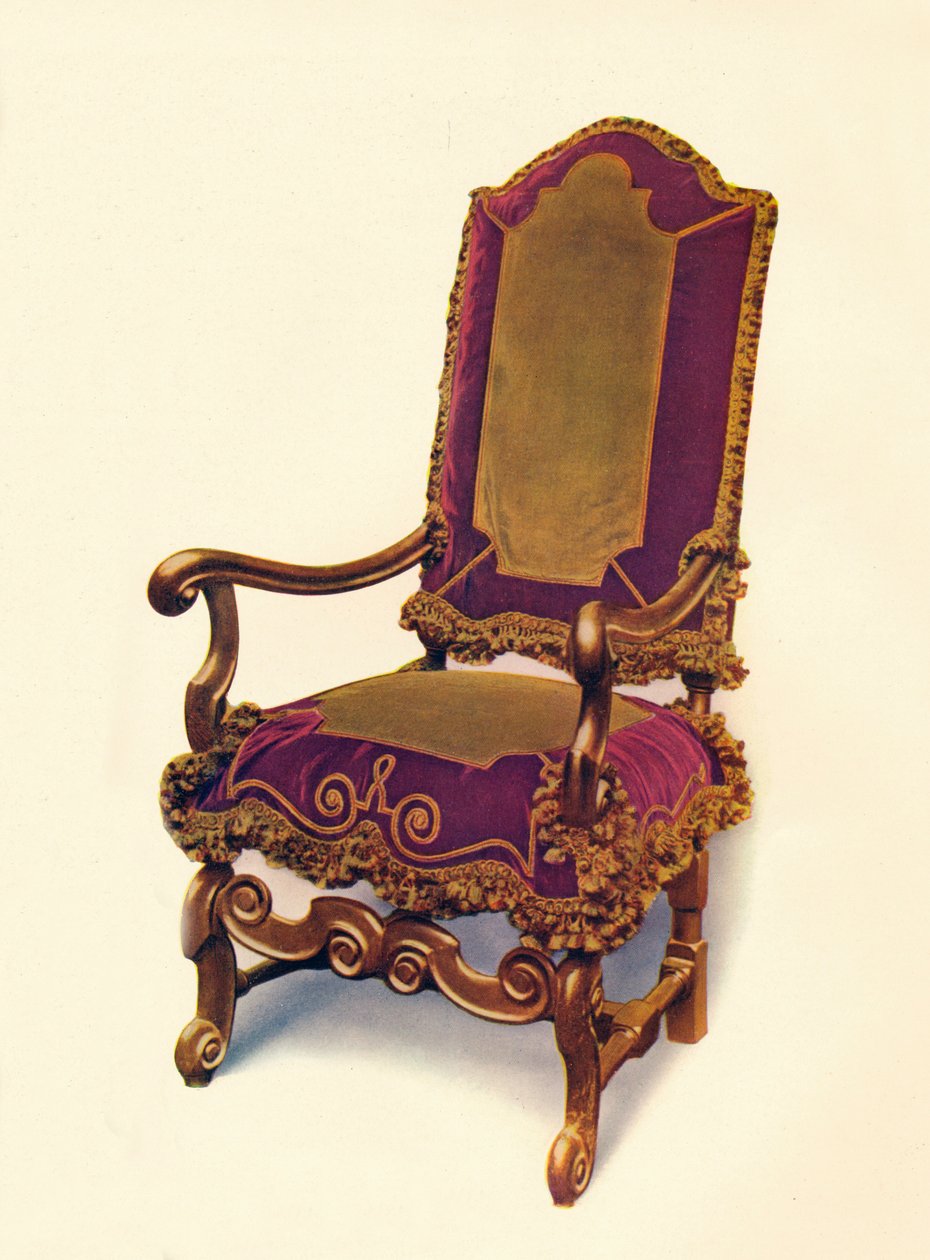 威廉和玛丽扶手椅，17世纪，1910年 作者 不明