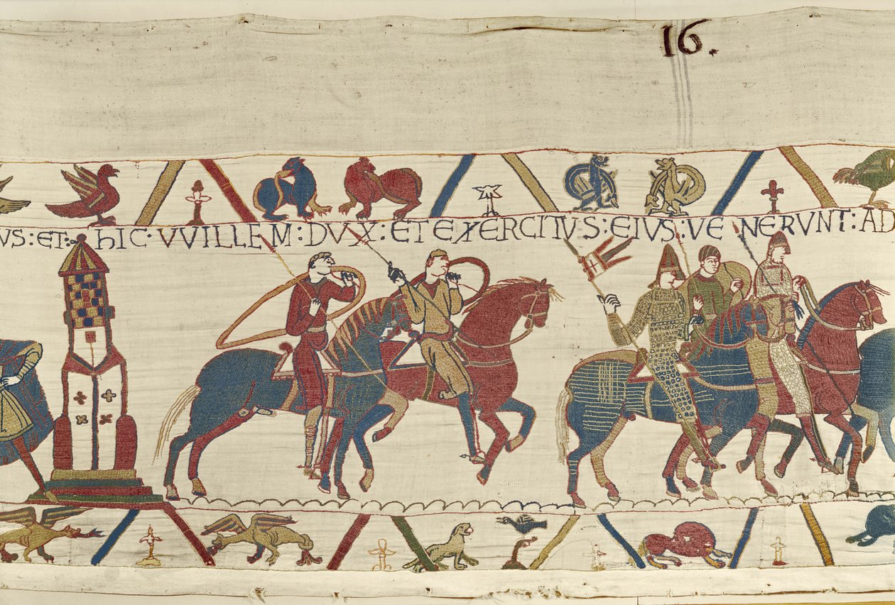 William leads his army against Duke Conan of Brittany, Bayeux Tapestry (wool embroidery on linen) 作者 不明