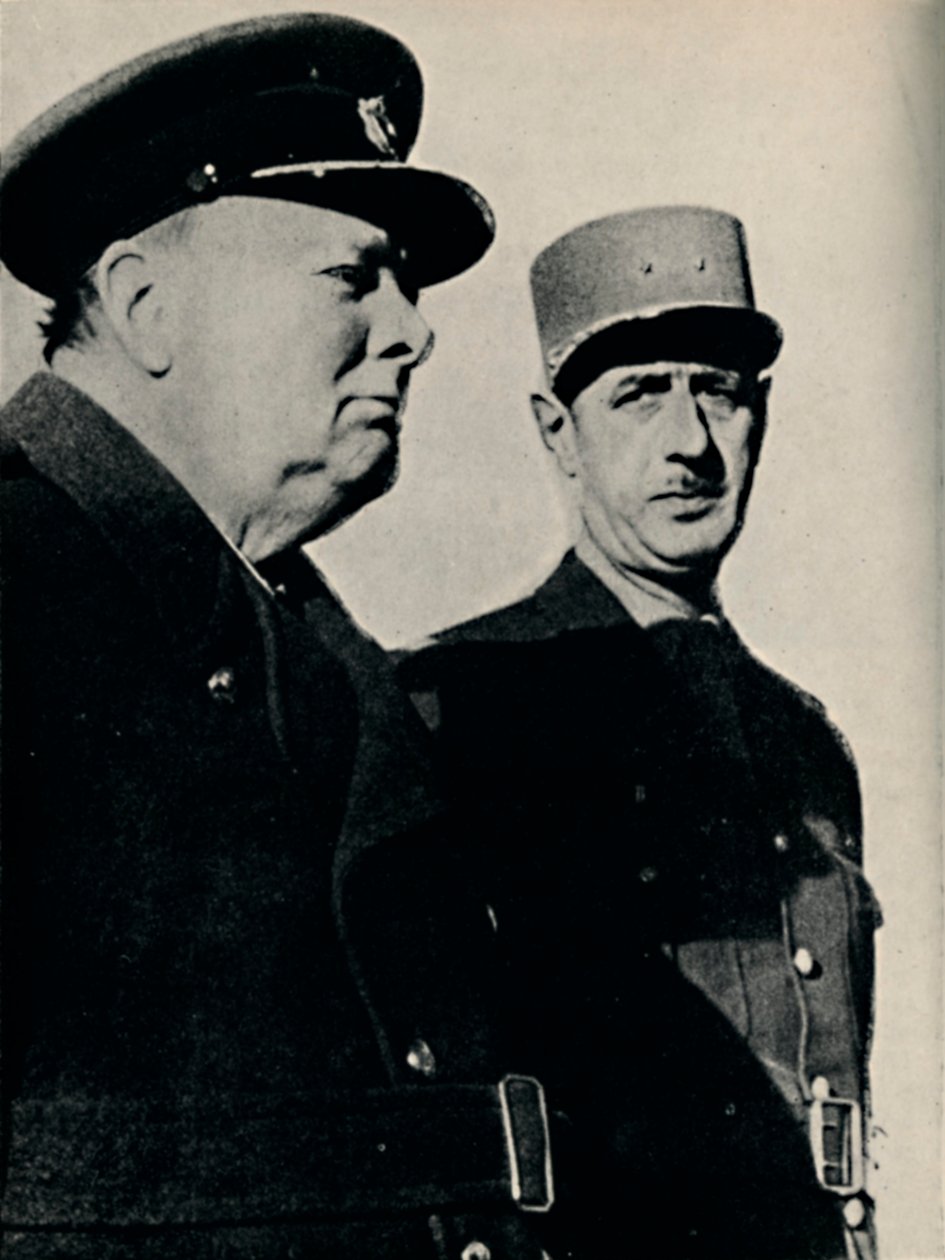 温斯顿·丘吉尔（Winston Churchill）和戴高乐将军（1945年6月，1945年）。 作者 不明