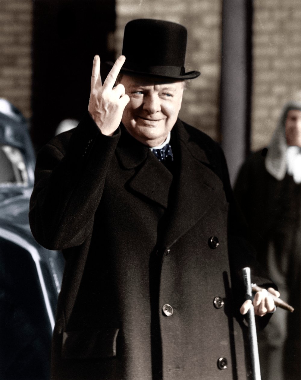 温斯顿·丘吉尔（Winston Churchill），1942年创作了著名的V胜利标志 作者 不明